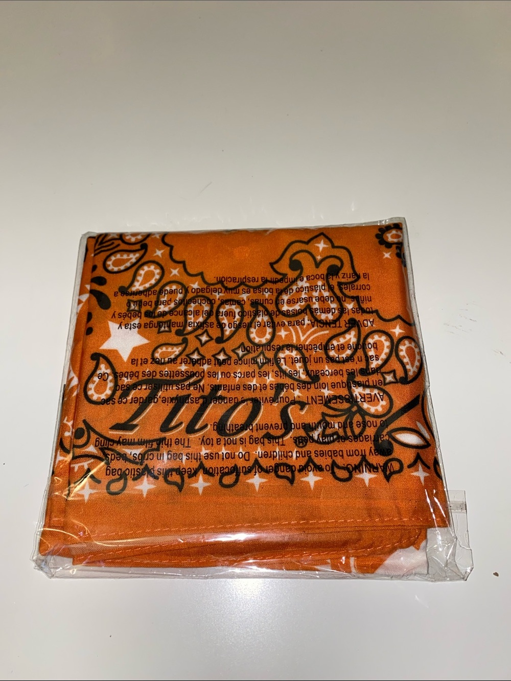 Tito's Handmade Vodka Orange Paisley Logo Bandana Scarf Handkerchief
